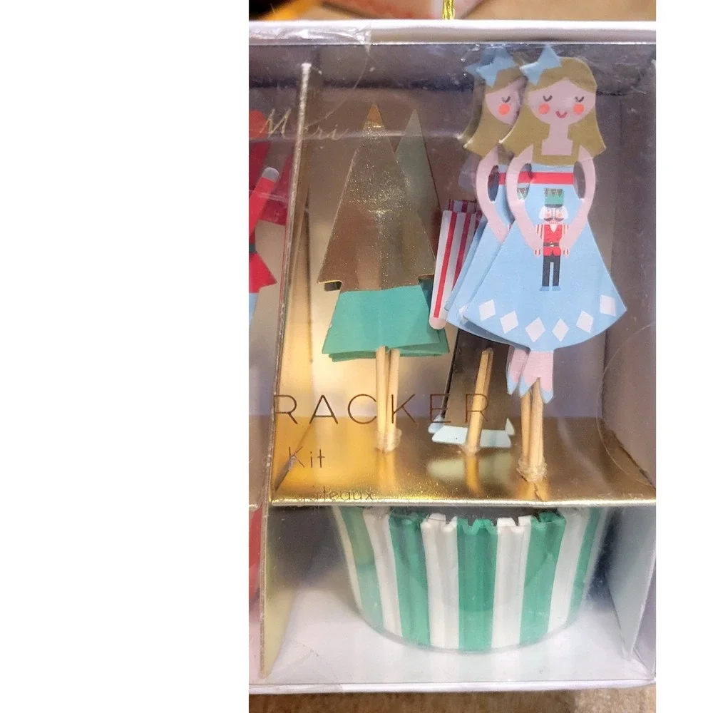 Meri Meri Nutcracker Cupcake Kit 24 Toppers 24 Cases Party Decor